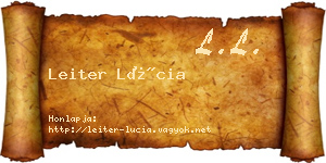 Leiter Lúcia névjegykártya